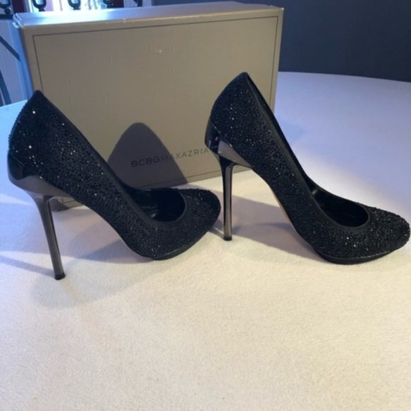 BCBGMAXAZRIA MA-Prish Rhinestone Platform Hells - Picture 5 of 6